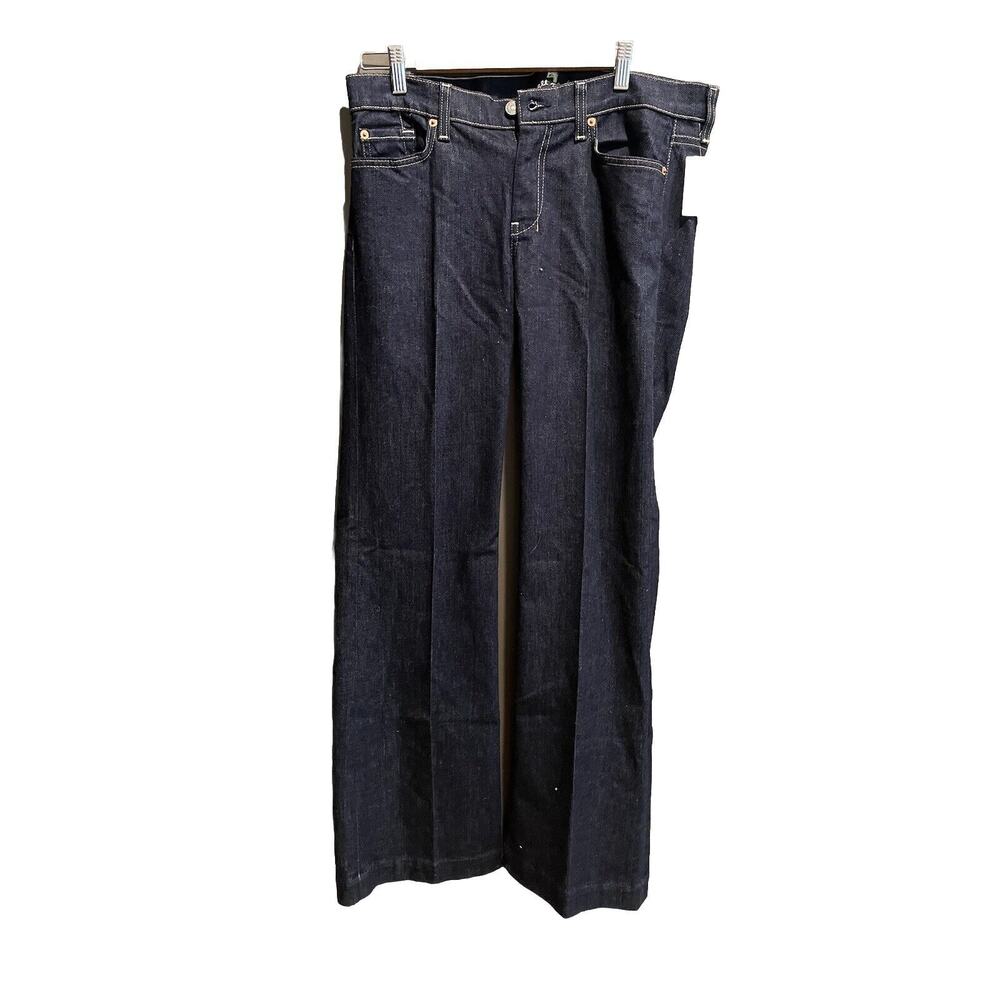 7 For All Mankind Wide Leg Flare Jeans in Dark Indigo size 31